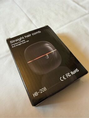 Straight Hair Comb Wireless HB-208 in Black&Pink